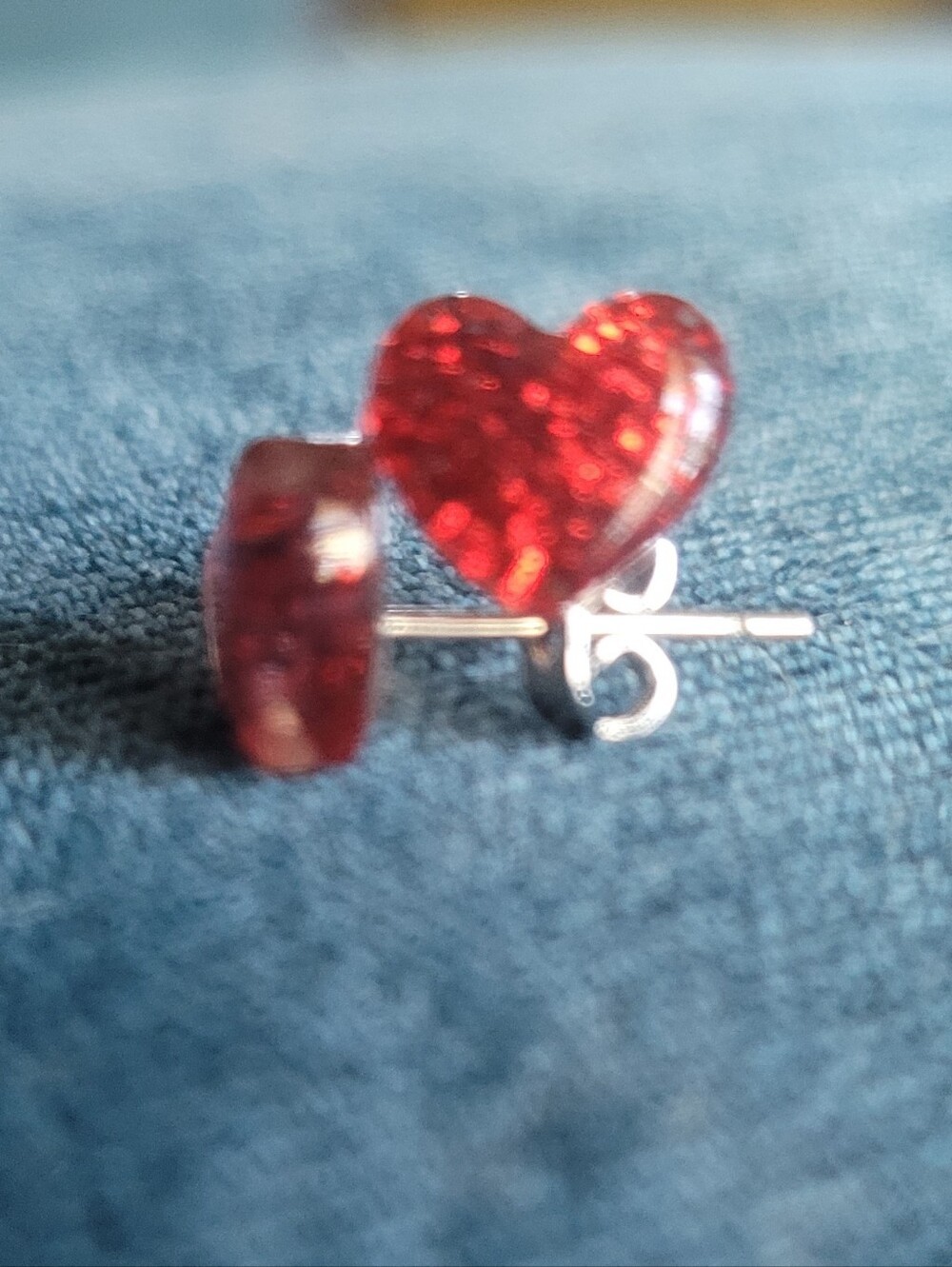 Sparkly Heart Stud Earrings